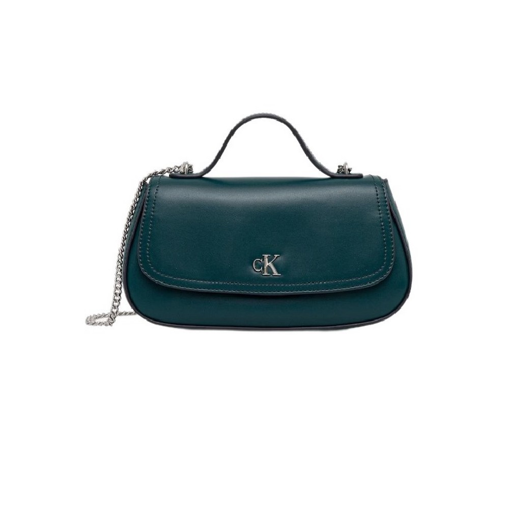 CALVIN KLEIN TOP HANDLE WITH CHAIN BAG ΤΣΝΑΤΑ ΓΥΝΑΙΚΕΙΑ GREEN