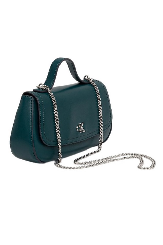 CALVIN KLEIN TOP HANDLE WITH CHAIN BAG ΤΣΝΑΤΑ ΓΥΝΑΙΚΕΙΑ GREEN