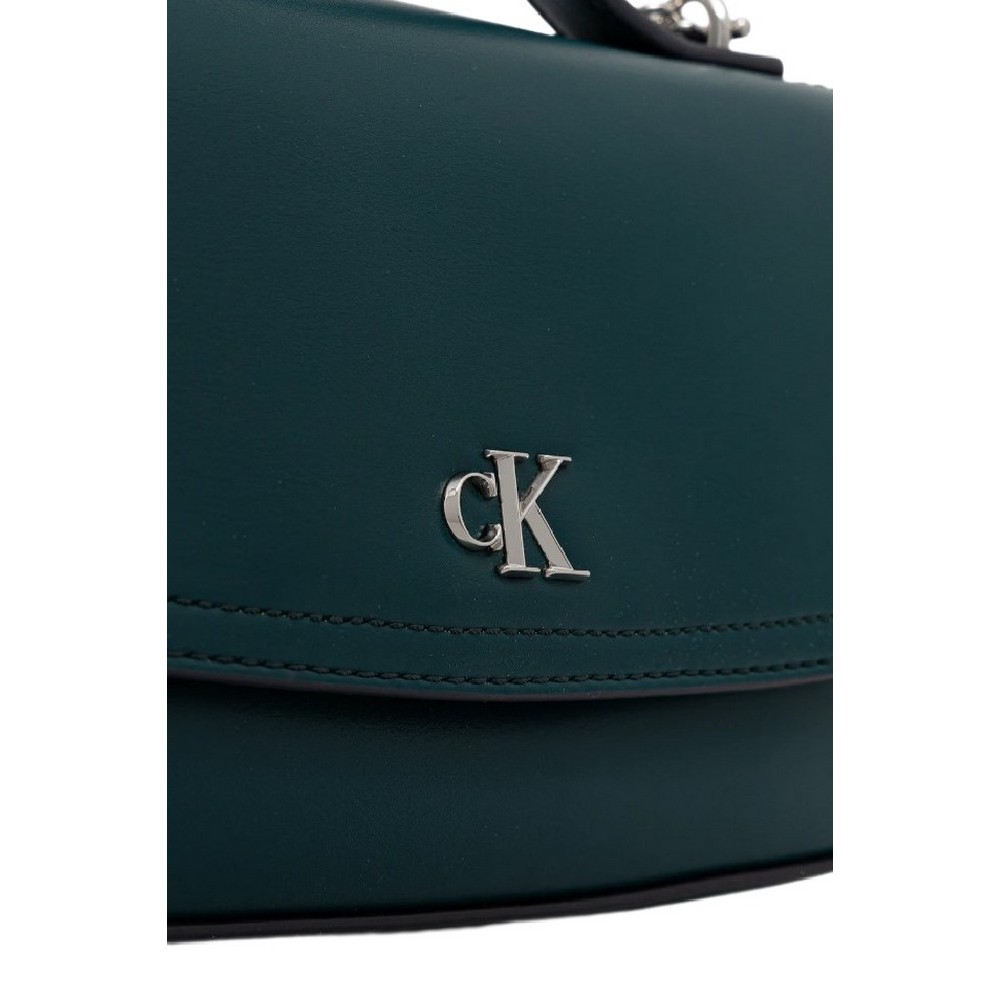 CALVIN KLEIN TOP HANDLE WITH CHAIN BAG ΤΣΝΑΤΑ ΓΥΝΑΙΚΕΙΑ GREEN