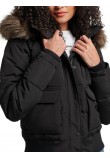 SUPERDRY D5 OVIN EVEREST HOODED PUFFER BOMBER ΜΠΟΥΦΑΝ ΓΥΝΑΙΚΕΙΟ BLACK