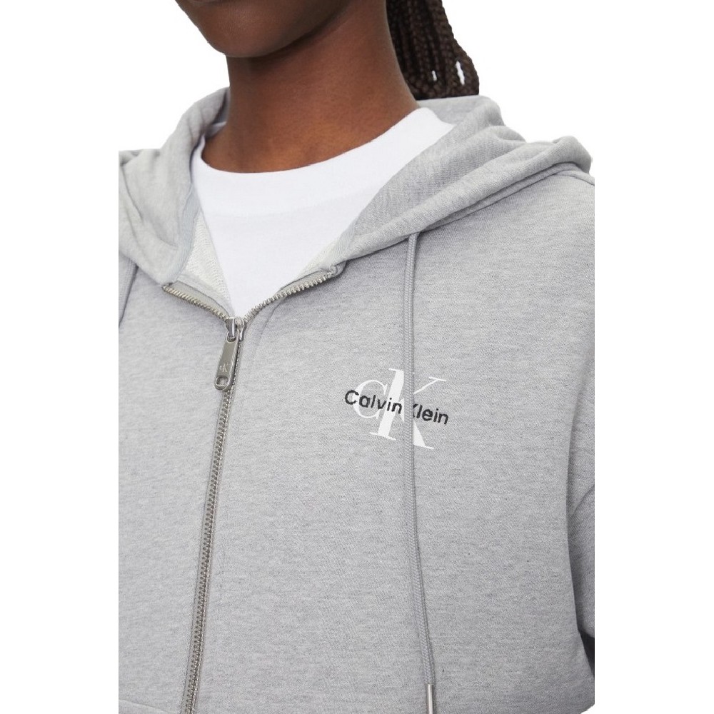 CALVIN KLEIN JEANS MONOLOGO FRENCH TERRY FZ BF HOOD ΖΑΚΕΤΑ ΦΟΥΤΕΡ ΓΥΝΑΙΚΕΙΑ GREY