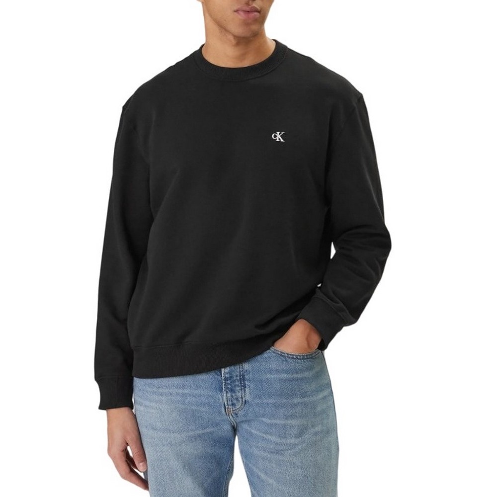 CALVIN KLEIN JEANS EU 350TERRY MONOGRAM CN SWTSH ΦΟΥΤΕΡ ΜΠΛΟΥΖΑ ΑΝΔΡΙΚΗ BLACK