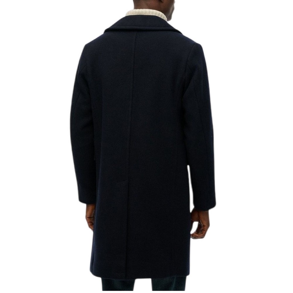 SUPERDRY MERCHANT WOOL BLEND LONG COAT ΠΑΛΤΟ ΑΝΔΡΙΚΟ NAVY