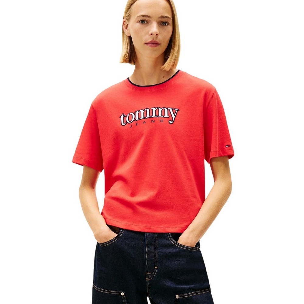 TOMMY JEANS  BXY TOMMY APPLIQUE TEE T-SHIRT ΜΠΛΟΥΖΑ ΓΥΝΑΙΚΕΙΑ RED
