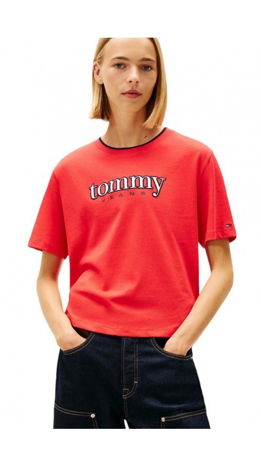TOMMY JEANS  BXY TOMMY APPLIQUE TEE T-SHIRT ΜΠΛΟΥΖΑ ΓΥΝΑΙΚΕΙΑ RED