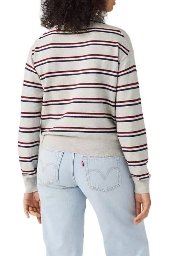 LEVIS SUPER SOFT POLO ΜΠΛΟΥΖΑ ΠΛΕΚΤΗ ΜΑΚΡΥΜΑΝΙΚΗ ΓΥΝΑΙΚΕΙΑ GREY