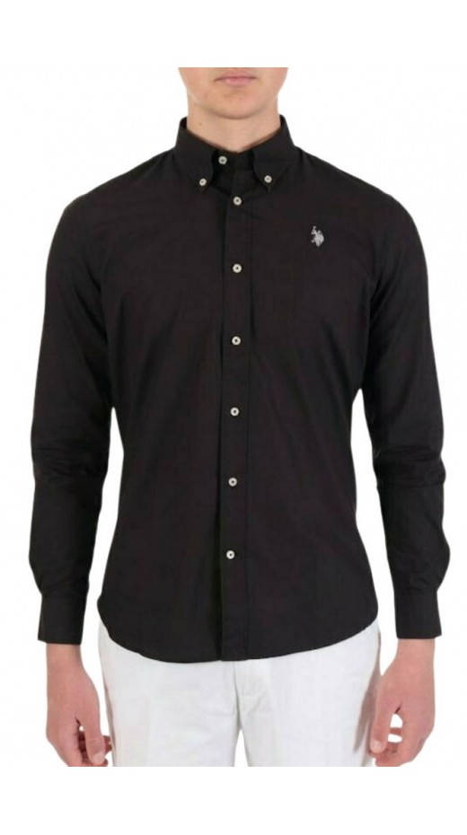 U.S.POLO DIRK 000325 EH03 SHIRT REGULAR FIT BD ΠΟΥΚΑΜΙΣΟ ΑΝΔΡΙΚΟ BLACK