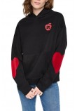 DKNY OVERSIZED BIG APPLE LOGO SWEATSHIRT ΜΠΛΟΥΖΑ ΦΟΥΤΕΡ ΓΥΝΑΙΚΕΙΑ BLACK