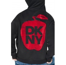 DKNY OVERSIZED BIG APPLE LOGO SWEATSHIRT ΜΠΛΟΥΖΑ ΦΟΥΤΕΡ ΓΥΝΑΙΚΕΙΑ BLACK