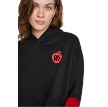 DKNY OVERSIZED BIG APPLE LOGO SWEATSHIRT ΜΠΛΟΥΖΑ ΦΟΥΤΕΡ ΓΥΝΑΙΚΕΙΑ BLACK
