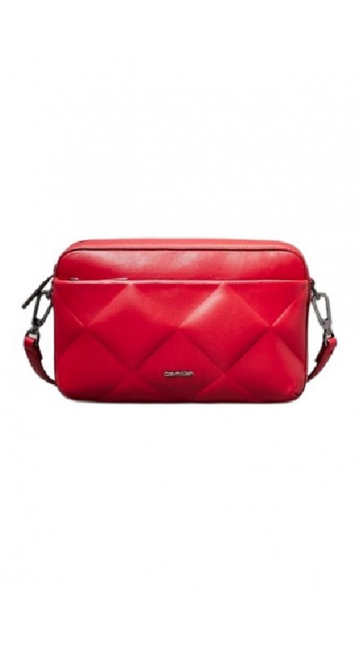 CALVIN KLEIN DIAMOND QUILT CAMERA BAG W/PKT ΤΣΑΝΤΑ ΓΥΝΑΙΚΕΙΑ RED