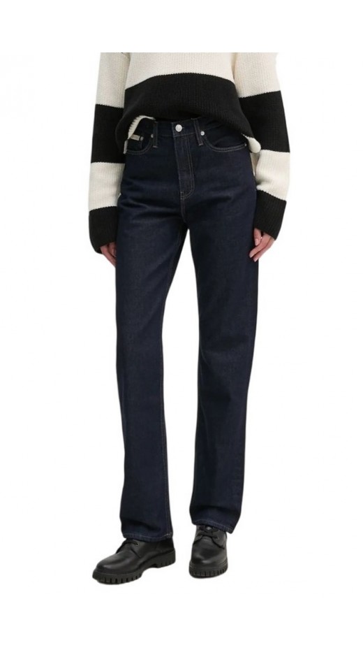 CALVIN KLEIN JEANS HIGH RISE STRAIGHT ΠΑΝΤΕΛΟΝΙ ΓΥΝΑΙΚΕΙΟ BLUΕ DENIM