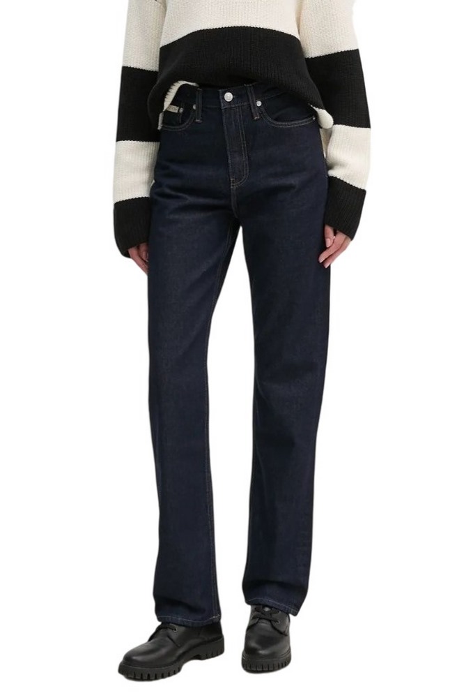 CALVIN KLEIN JEANS HIGH RISE STRAIGHT ΠΑΝΤΕΛΟΝΙ ΓΥΝΑΙΚΕΙΟ BLUΕ DENIM