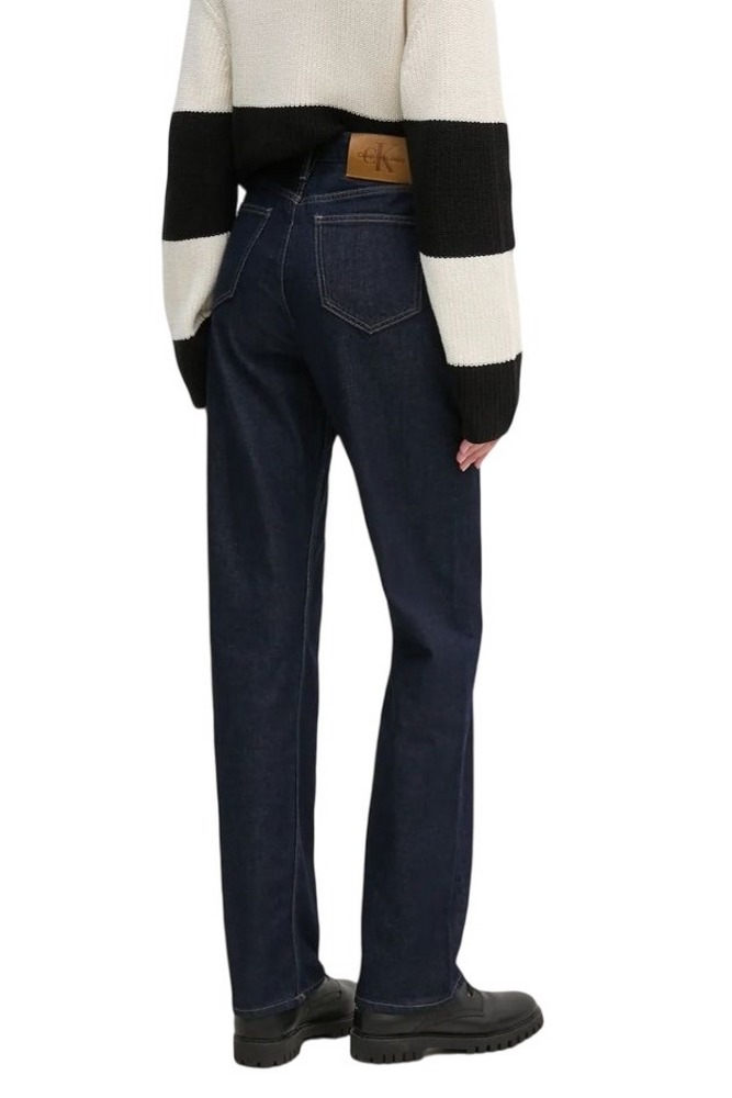 CALVIN KLEIN JEANS HIGH RISE STRAIGHT ΠΑΝΤΕΛΟΝΙ ΓΥΝΑΙΚΕΙΟ BLUΕ DENIM