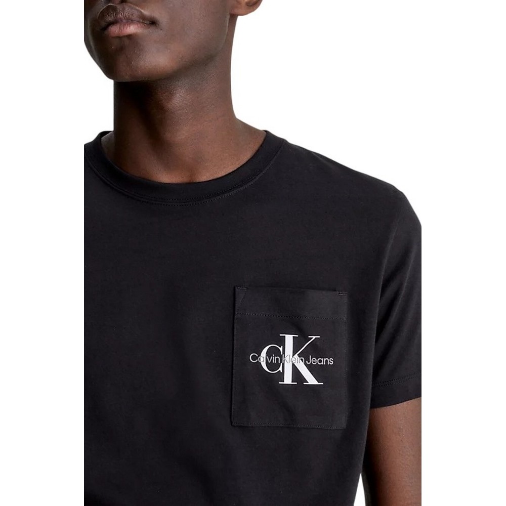 CALVIN KLEIN JEANS CORE MONOGRAM POCKET SLIM T-SHIRT ΑΝΔΡΙΚΟ BLACK