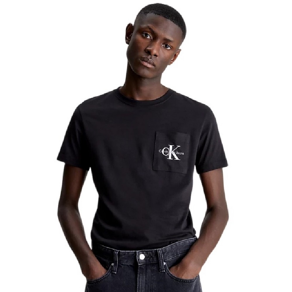 CALVIN KLEIN JEANS CORE MONOGRAM POCKET SLIM T-SHIRT ΑΝΔΡΙΚΟ BLACK