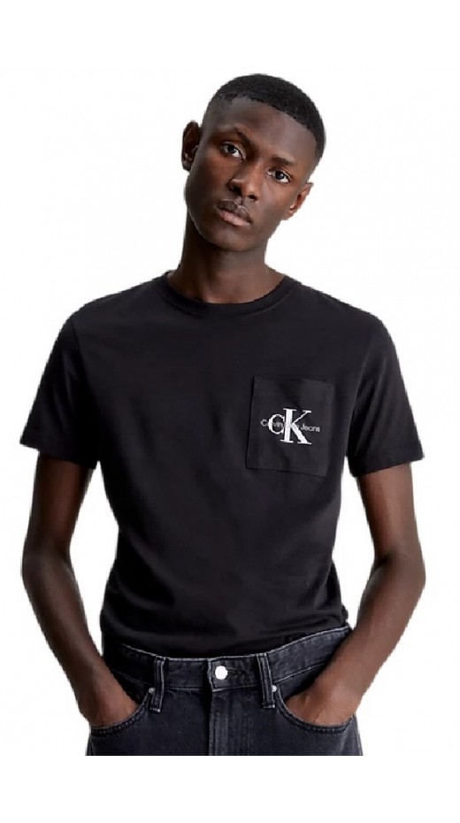 CALVIN KLEIN JEANS CORE MONOGRAM POCKET SLIM T-SHIRT ΑΝΔΡΙΚΟ BLACK