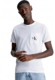 CALVIN KLEIN JEANS CORE MONOGRAM POCKET SLIM T-SHIRT ΑΝΔΡΙΚΟ WHITE