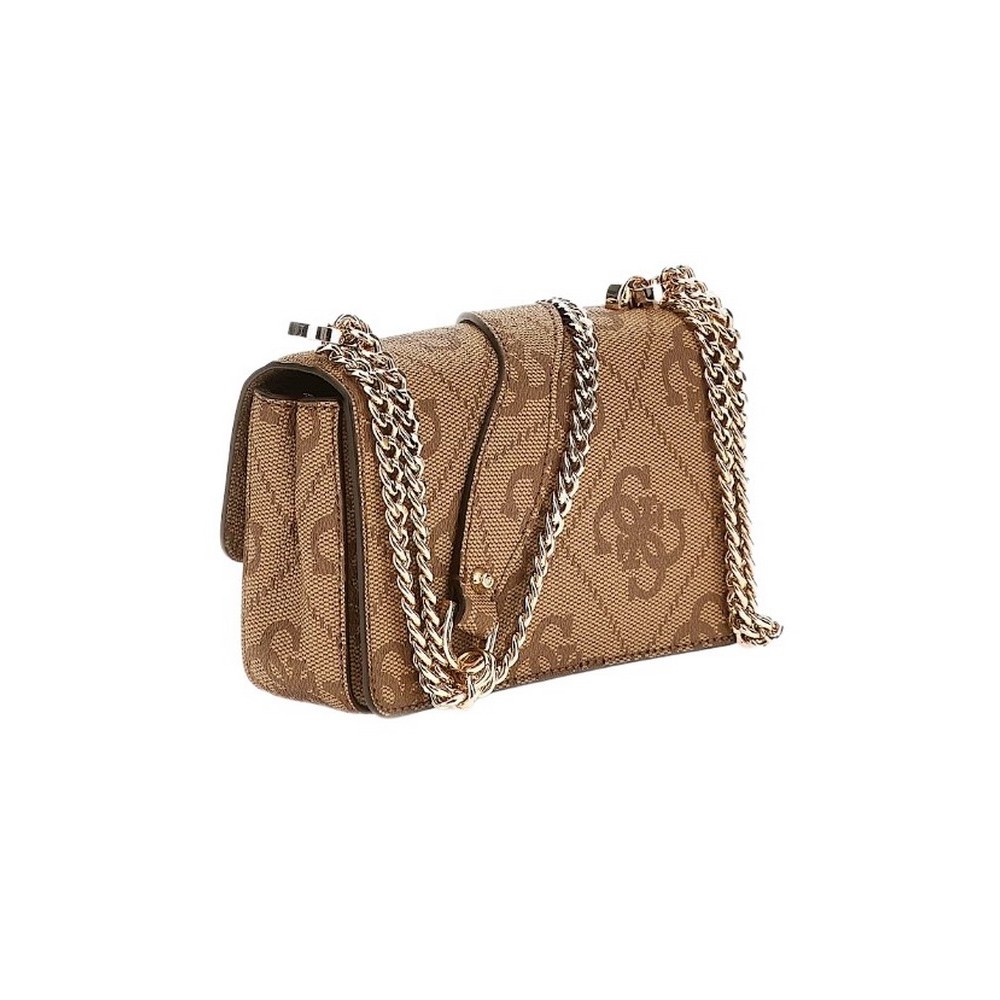 GUESS ELIETTE LOGO MINI CVTBL X FLAP ΤΣΑΝΤΑ ΓΥΝΑΙΚΕΙΑ LATTE