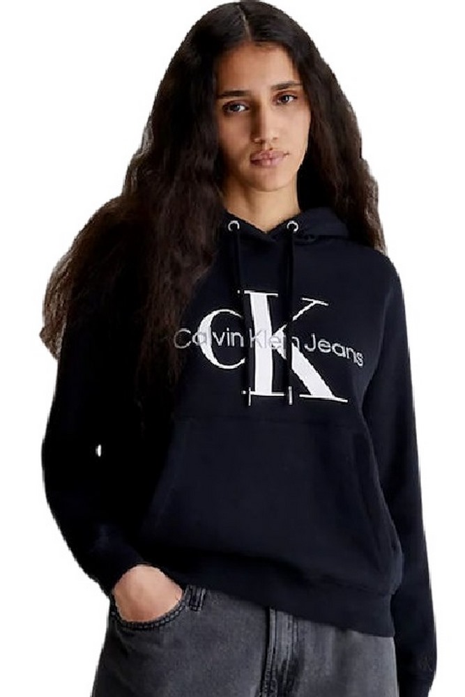 CALVIN KLEIN JEANS CORE MONOGRAM HOODIE ΜΠΛΟΥΖΑ ΦΟΥΤΕΡ ΓΥΝΑΙΚΕΙΑ BLACK