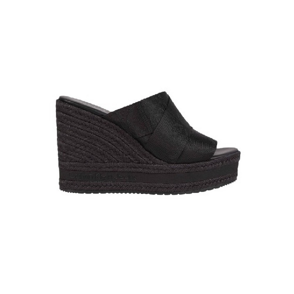 CALVIN KLEIN JEANS WEDGE SANDAL WEBBING ΠΑΝΤΟΦΛΑ ΓΥΝΑΙΚΕΙΑ BLACK