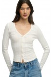 SUPERDRY ATH ESS POINTELLE CARDIGAN ΖΑΚΕΤΑ ΓΥΝΑΙΚΕΙΑ OFF WHITE