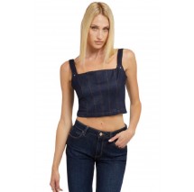 GUESS SELENE CORSET TOP ΓΥΝΑΙΚΕΙΟ BLUΕ DENIM