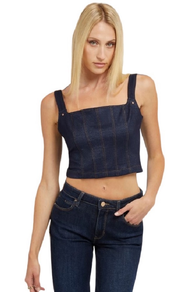 GUESS SELENE CORSET TOP ΓΥΝΑΙΚΕΙΟ BLUΕ DENIM