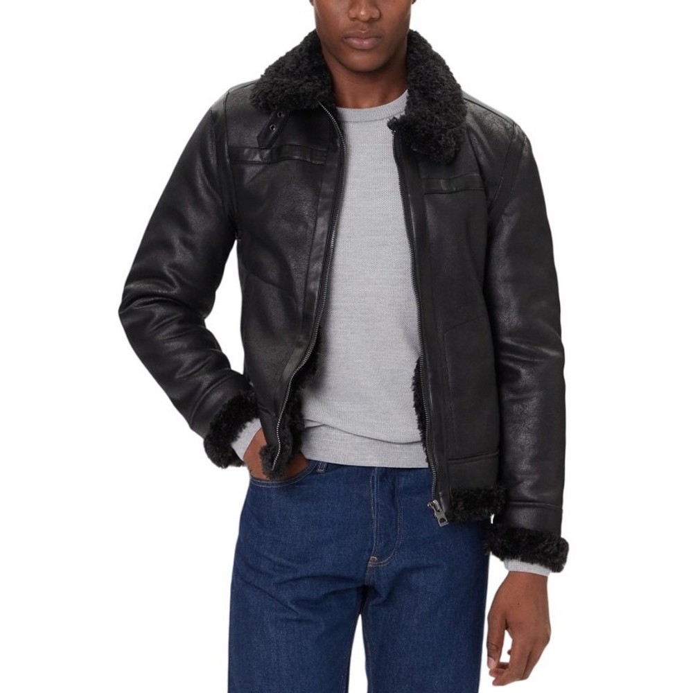 GUESS AVIATOR SHEARLING ΜΠΟΥΦΑΝ ΑΝΔΡΙΚΟ BLACK