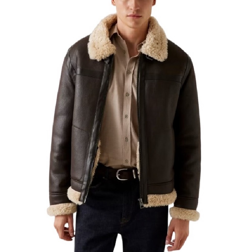 GUESS AVIATOR SHEARLING ΜΠΟΥΦΑΝ ΑΝΔΡΙΚΟ BROWN