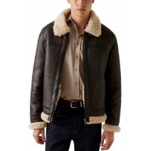 GUESS AVIATOR SHEARLING ΜΠΟΥΦΑΝ ΑΝΔΡΙΚΟ BROWN