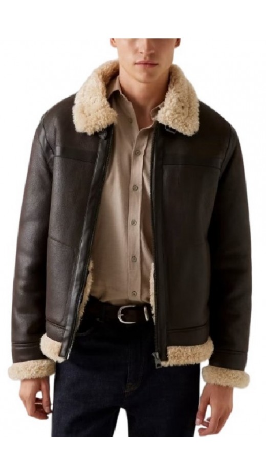 GUESS AVIATOR SHEARLING ΜΠΟΥΦΑΝ ΑΝΔΡΙΚΟ BROWN