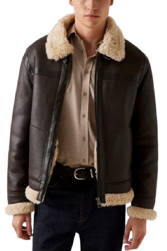 GUESS AVIATOR SHEARLING ΜΠΟΥΦΑΝ ΑΝΔΡΙΚΟ BROWN