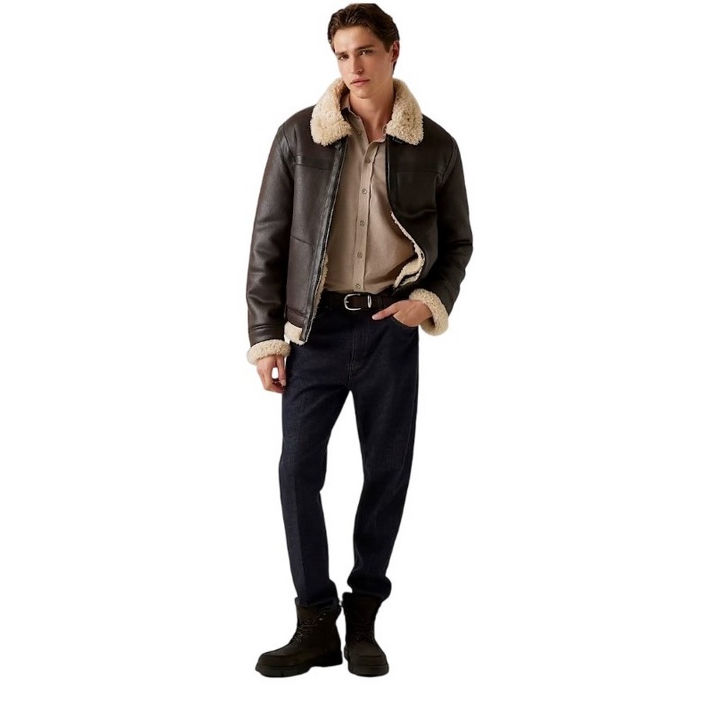 GUESS AVIATOR SHEARLING ΜΠΟΥΦΑΝ ΑΝΔΡΙΚΟ BROWN