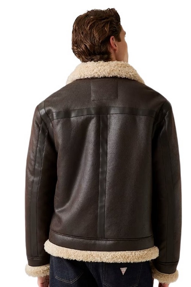 GUESS AVIATOR SHEARLING ΜΠΟΥΦΑΝ ΑΝΔΡΙΚΟ BROWN
