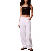 CALVIN KLEIN JEANS A- WOVEN LABEL RIB CAMI ΤΟΠ ΓΥΝΑΙΚΕΙΟ BLACK