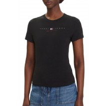 TOMMY JEANS SLIM US LINEAR TEE T-SHIRT ΜΠΛΟΥΖΑ ΓΥΝΑΙΚΕΙΑ BLACK