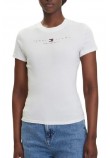 TOMMY JEANS SLIM US LINEAR TEE T-SHIRT ΜΠΛΟΥΖΑ ΓΥΝΑΙΚΕΙΑ WHITE