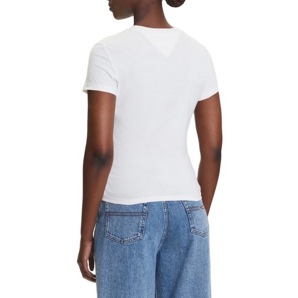 TOMMY JEANS SLIM US LINEAR TEE T-SHIRT ΜΠΛΟΥΖΑ ΓΥΝΑΙΚΕΙΑ WHITE