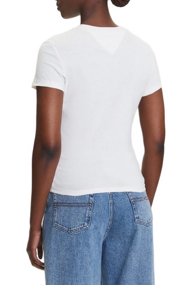TOMMY JEANS SLIM US LINEAR TEE T-SHIRT ΜΠΛΟΥΖΑ ΓΥΝΑΙΚΕΙΑ WHITE