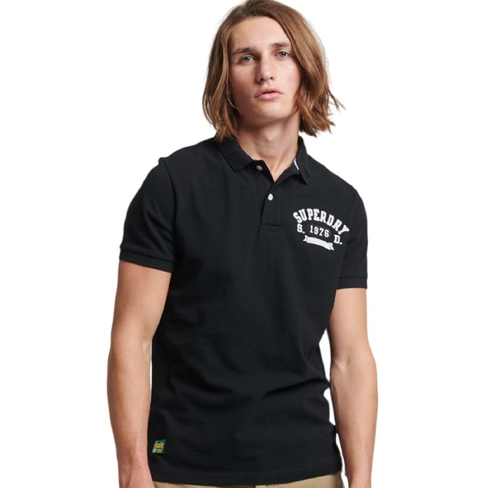 SUPERDRY D1 OVIN VINTAGE SUPERSTATE POLO ΜΠΛΟΥΖΑ ΑΝΔΡΙΚΗ BLACK