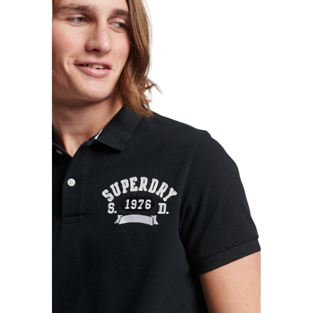 SUPERDRY D1 OVIN VINTAGE SUPERSTATE POLO ΜΠΛΟΥΖΑ ΑΝΔΡΙΚΗ BLACK