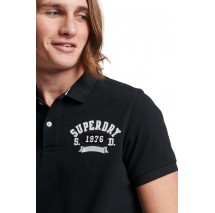 SUPERDRY D1 OVIN VINTAGE SUPERSTATE POLO ΜΠΛΟΥΖΑ ΑΝΔΡΙΚΗ BLACK