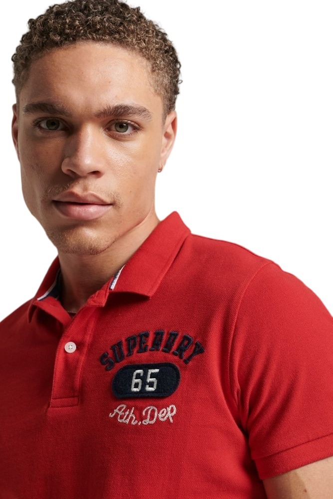 SUPERDRY D1 OVIN VINTAGE SUPERSTATE POLO ΜΠΛΟΥΖΑ ΑΝΔΡΙΚΗ RED