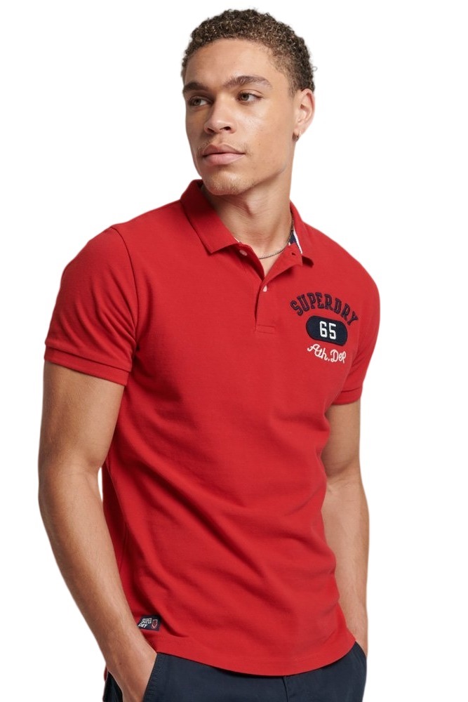 SUPERDRY D1 OVIN VINTAGE SUPERSTATE POLO ΜΠΛΟΥΖΑ ΑΝΔΡΙΚΗ RED