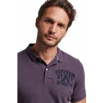 SUPERDRY D1 OVIN VINTAGE SUPERSTATE POLO ΜΠΛΟΥΖΑ ΑΝΔΡΙΚΗ PURPLE