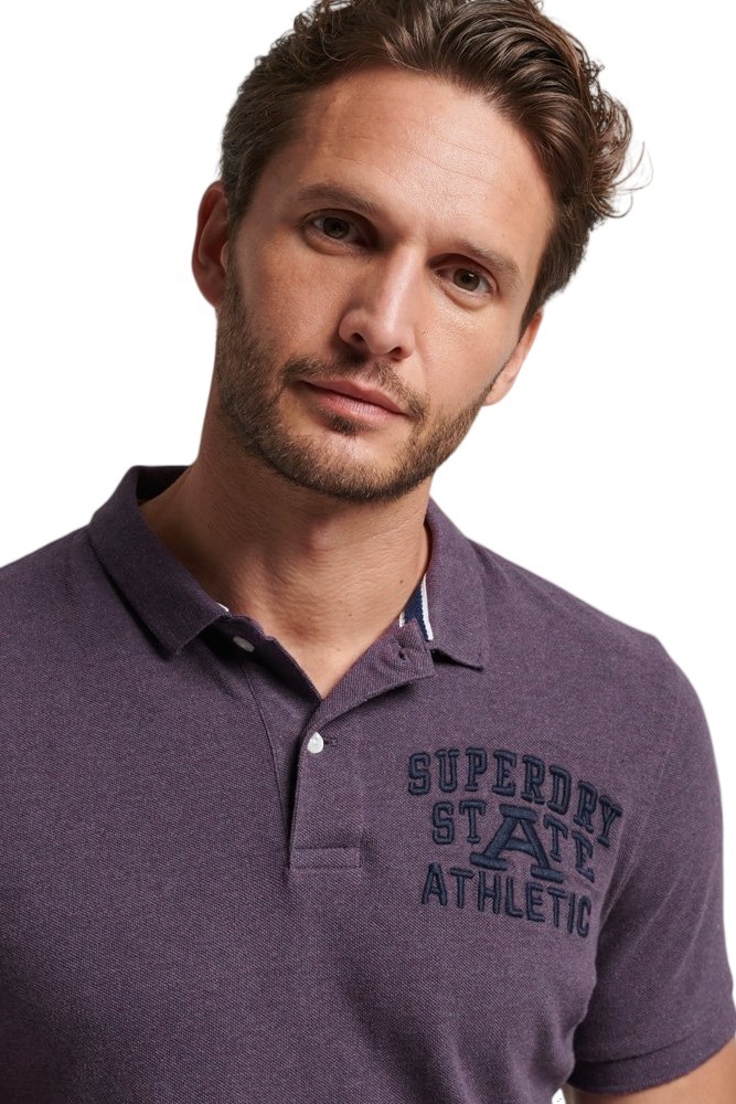 SUPERDRY D1 OVIN VINTAGE SUPERSTATE POLO ΜΠΛΟΥΖΑ ΑΝΔΡΙΚΗ PURPLE