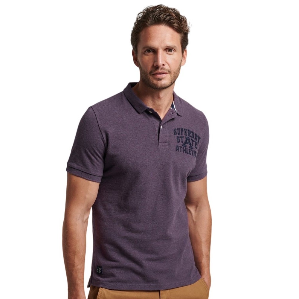 SUPERDRY D1 OVIN VINTAGE SUPERSTATE POLO ΜΠΛΟΥΖΑ ΑΝΔΡΙΚΗ PURPLE