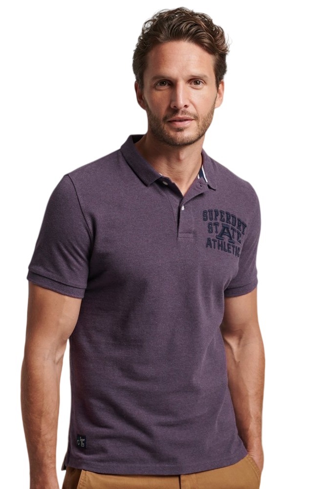 SUPERDRY D1 OVIN VINTAGE SUPERSTATE POLO ΜΠΛΟΥΖΑ ΑΝΔΡΙΚΗ PURPLE