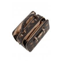 GUESS SILIA MINI SATCHEL ΤΣΑΝΤΑ ΓΥΝΑΙΚΕΙΑ BROWN